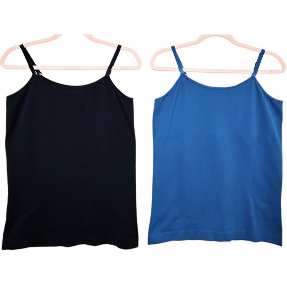 2 Shapermint Essentials Cami Tops 4XL Blue And Black Scoop Neck Never Worn - Picture 1 of 10